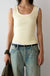 Ribbed modal scoop neck tank top in lemon — main image