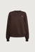 Fleece studio embroidered sweatshirt in coffee bean — main image