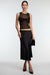 Mesh tank top with ruched bralette in black — main image