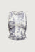 Mesh tank top with ruched bralette in seashell print — main image