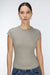 Ribbed modal cap sleeve t-shirt in brindle — main image
