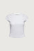 Ribbed modal cap sleeve t-shirt in white — main image