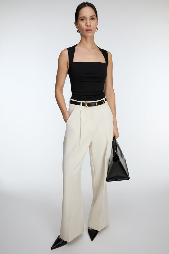 SQUARE NECK TANK TOP in Black — alternate angle