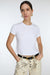 Cotton modal slim fit crewneck t-shirt in white — main image