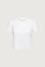 Cotton modal slim fit crewneck t-shirt in white — main image