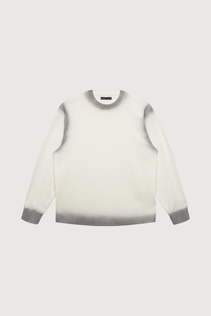 SPRAY PAINT EFFECT LONG SLEEVE SWEATSHIRT in Cream Spray Paint — alternate angle