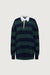 Oversized striped rugby shirt in green mixed stripe — main image