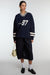 V-neck varsity graphic sweatshirt in navy blazer birch — main image