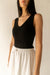 Built-in bra tank top in black — main image