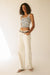 Padded striped tank in white — image