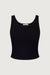 Ribbed built-in bra tank top in black — main image