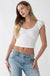 Cap sleeve cropped top in white — main image