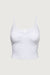 Padded lace trim camisole tank top in white — main image