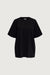 Double-knit cotton blend raglan t-shirt in black — main image