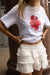 Hibiscus graphic print t-shirt in white hibiscus — main image