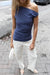 Off the shoulder top in crown purple — main image