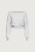 Cotton french terry cropped sweatshirt in light heather grey — main image