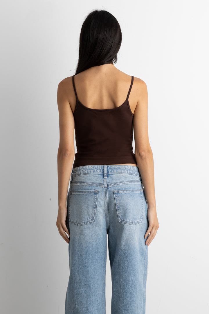 FORM CAMI TANK TOP in Coffee Bean — alternate angle