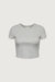 Cap sleeve cropped t-shirt in medium heather grey — main image