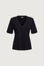 V-neck t-shirt in black — main image