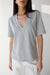 V-neck t-shirt in heather grey — main image