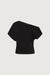 Asymmetrical off shoulder top in black — main image