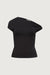 Off shoulder top with side twist detail in black — main image