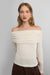 Off the shoulder long sleeve top in birch — main image