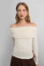 Off the shoulder long sleeve top in birch — main image