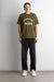 Sunday baseball heavyweight crewneck t-shirt in dark olive — main image