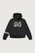 Relaxed varsity graphic hoodie in black — main image