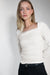 Sheer long sleeve top in cream — main image