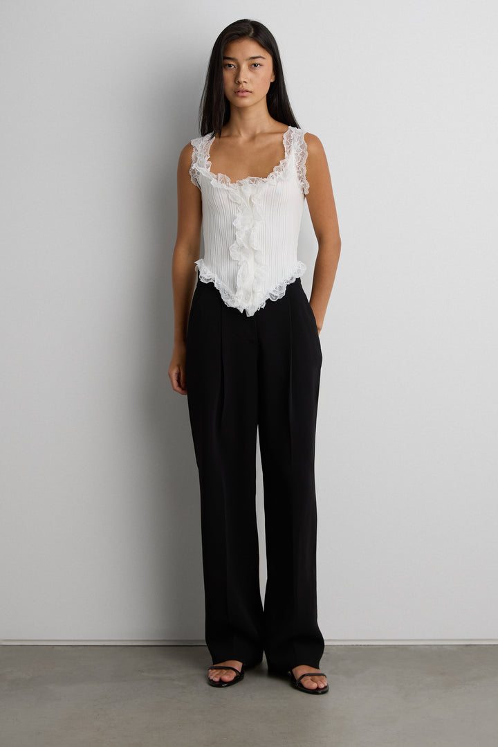 RUFFLED LACE TANK TOP