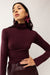 Turtleneck long sleeve top in burgundy — main image
