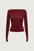 Boat neck long sleeve top in cabernet — main image
