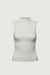 Fitted mockneck sleeve tank top in cream — main image