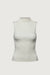 Fitted mockneck sleeve tank top in cream — main image