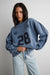 Fleece studio graphic print sweatshirt in gd indigo — main image