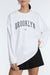 Oversized brooklyn long sleeve top in white — main image