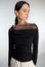 Sheer layered top in black — main image