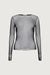 Mesh long sleeve top in black — main image