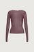 Mesh long sleeve top in wine — main image