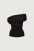 Fitted off the shoulder top in black — main image