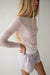 Layered boat neck top in pink — main image