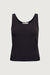 Ultra soft textured tank top in black — main image