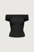 Off the shoulder bow top in black — main image