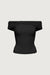 Off the shoulder bow top in black — main image