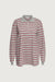 Striped rugby polo long sleeve shirt in red stripe — main image