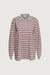 Striped rugby polo long sleeve shirt in red stripe — main image