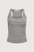 Spoiled lace trim tank top in charcoal — main image